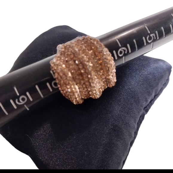 ROSE Gold Rhinestone Stretch Ring - Picture 2 of 3